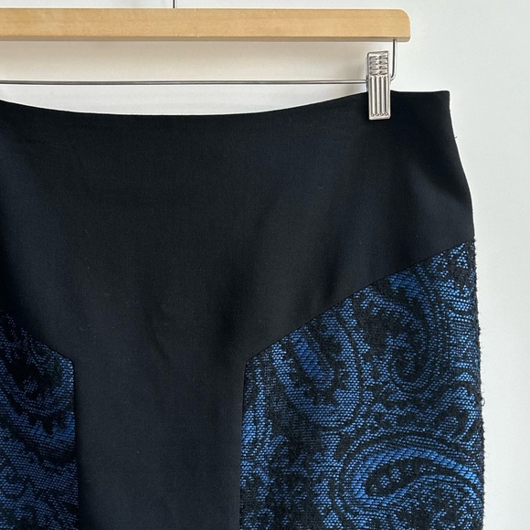 Ted Baker Carron Jacquard Wool Blend Midi Pencil Skirt Size 5 Blue & Black - Picture 16 of 17